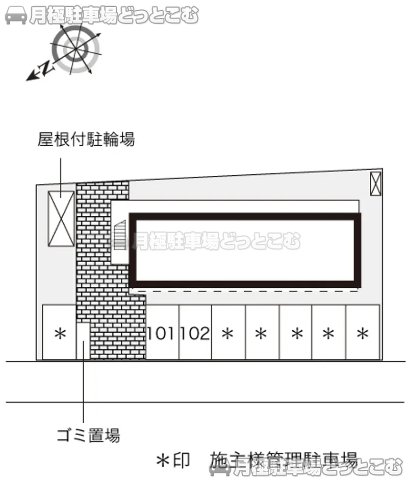 調布市深大寺東町1－18－1の月極駐車場2