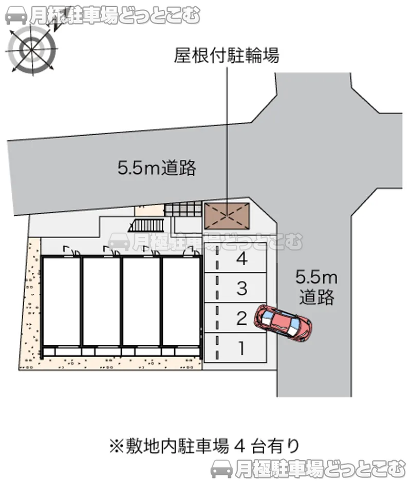 周南市西松原1－4－18の月極駐車場2