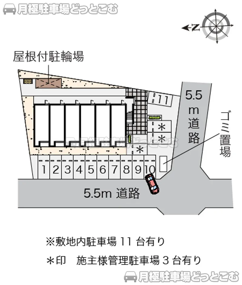 南相馬市原町区桜井町1－62－1の月極駐車場2