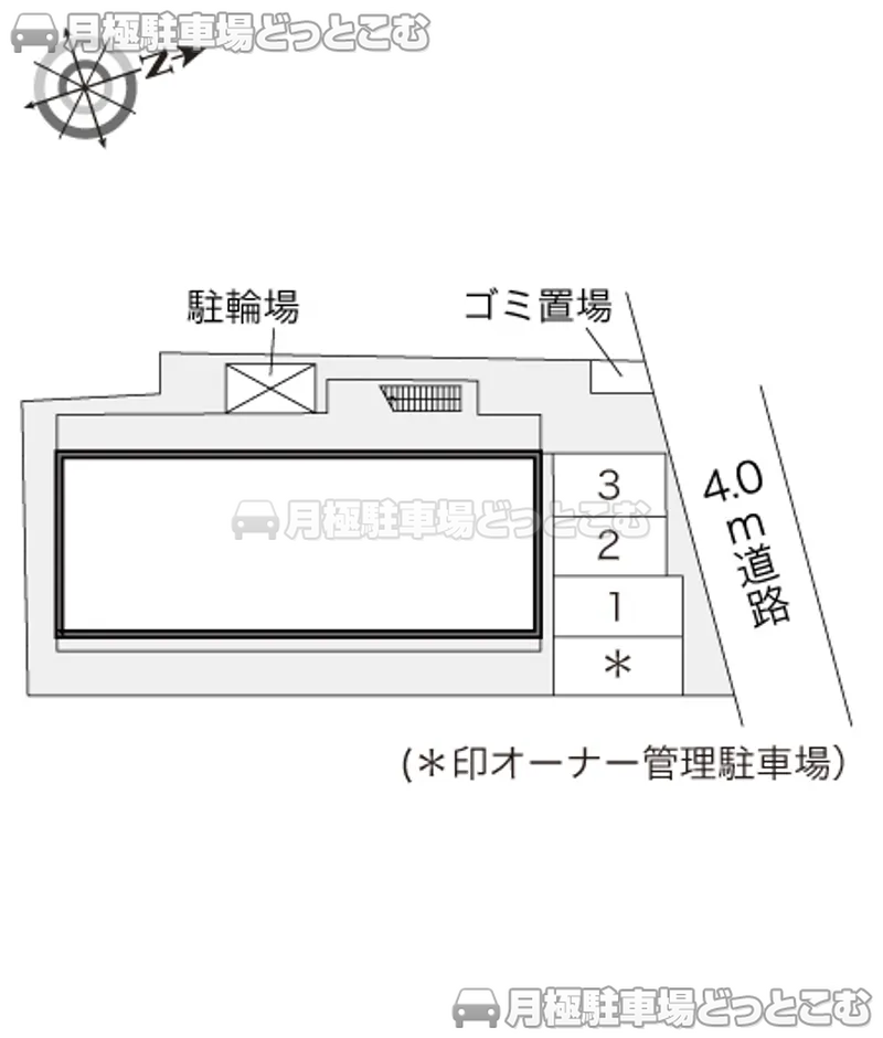 池田市豊島北2－9－23－Ａの月極駐車場2