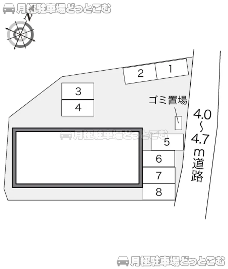 知多市八幡平井61の月極駐車場2