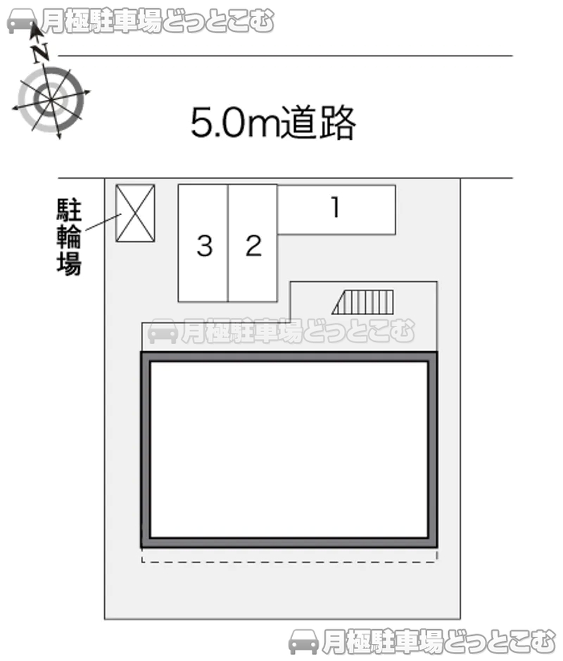 秋田市寺内蛭根1－4－17の月極駐車場2