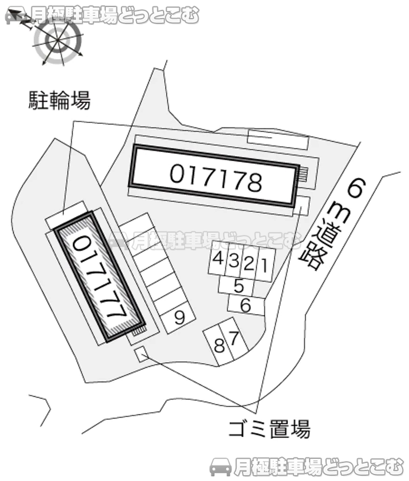 川西市平野1－19－38の月極駐車場2