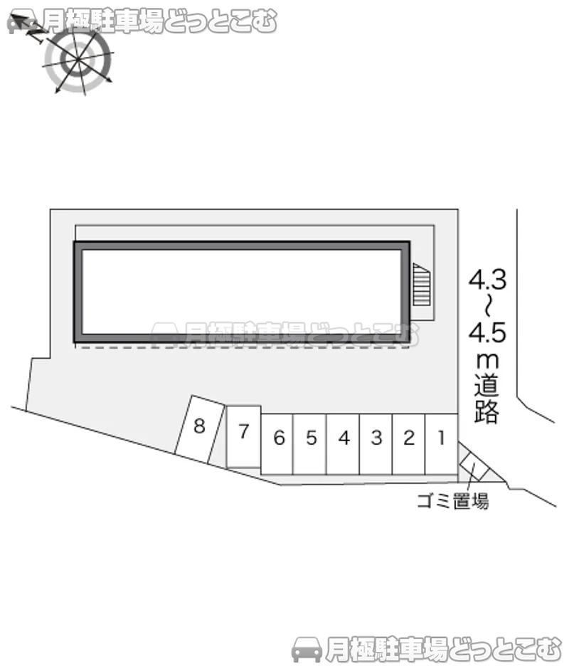 広島市安佐北区口田南8－5－14の月極駐車場2