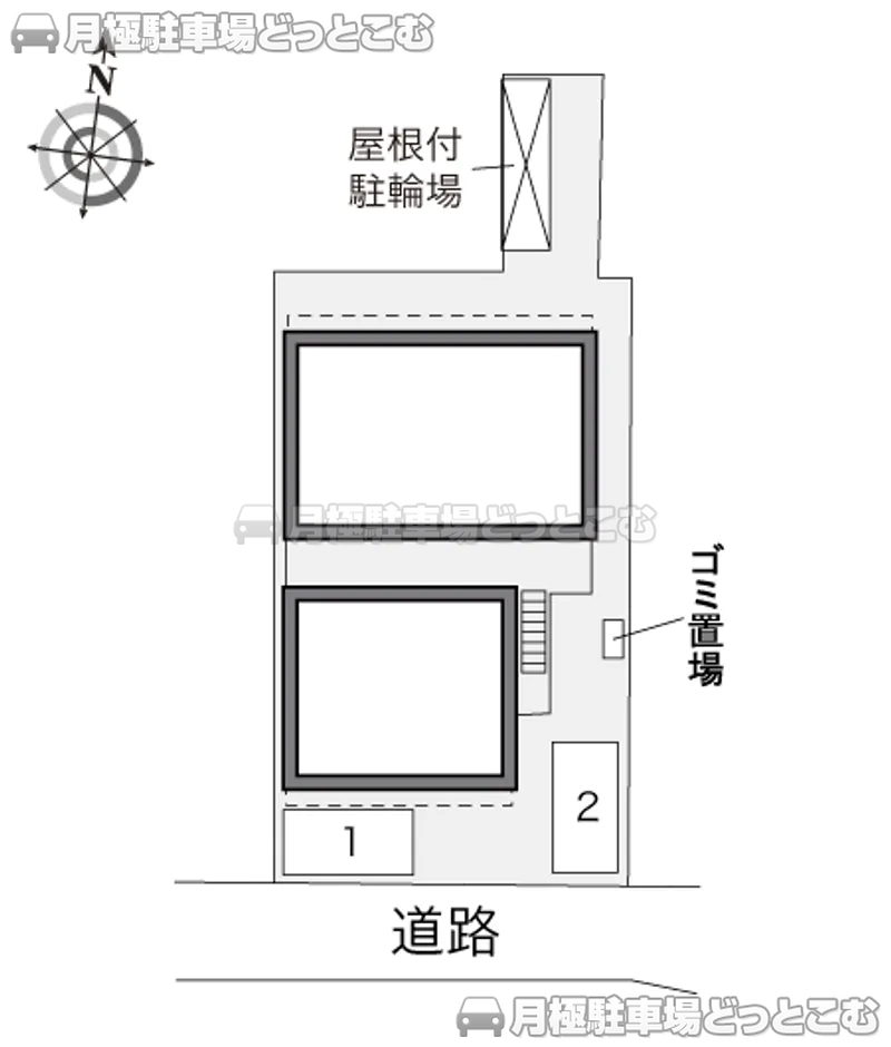 神戸市兵庫区東出町3－12－1の月極駐車場2