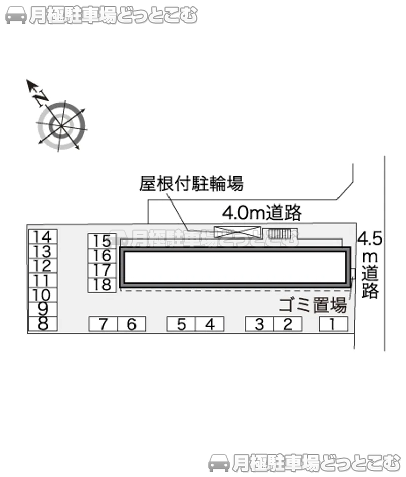 尾道市山波町3032－9の月極駐車場2