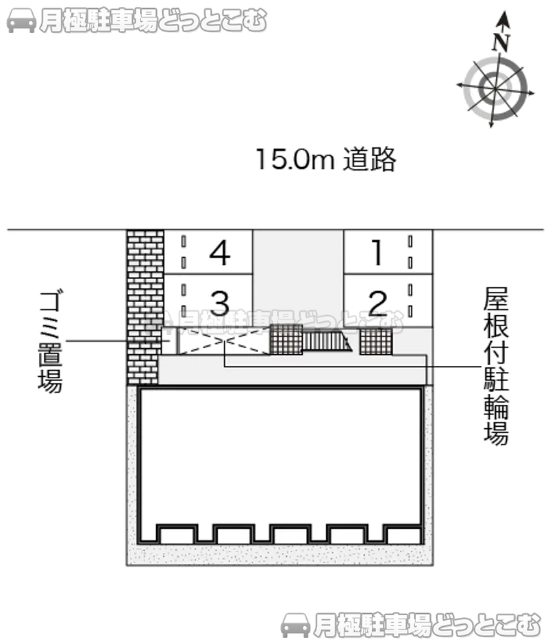高砂市荒井町千鳥2－6－25の月極駐車場2