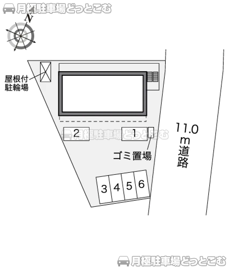 浜松市中央区三島町1774－1の月極駐車場2