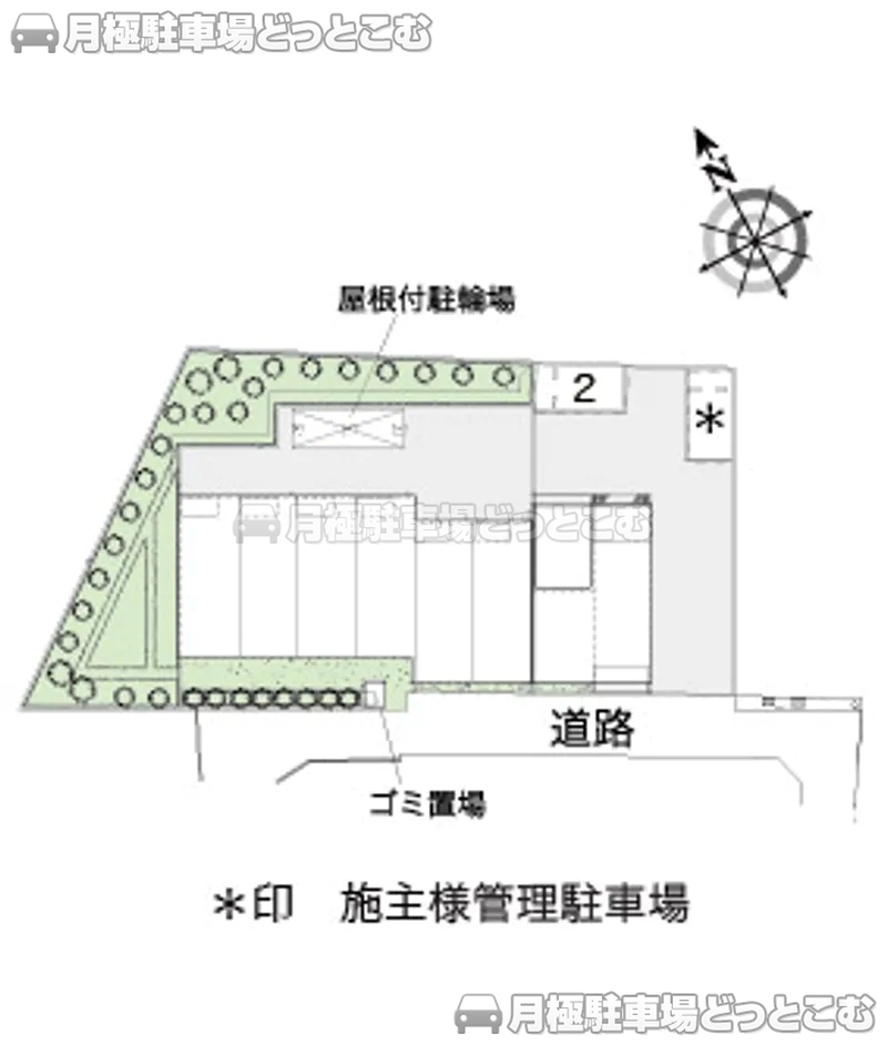 武蔵野市関前4－10－14の月極駐車場2