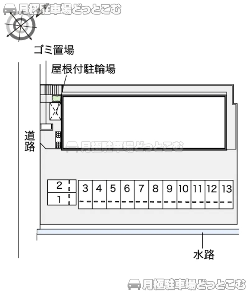 岡崎市宇頭町小薮7－5の月極駐車場2