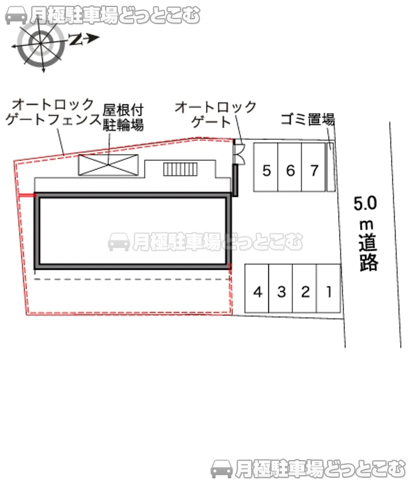 名古屋市北区金城4－16－11の月極駐車場2