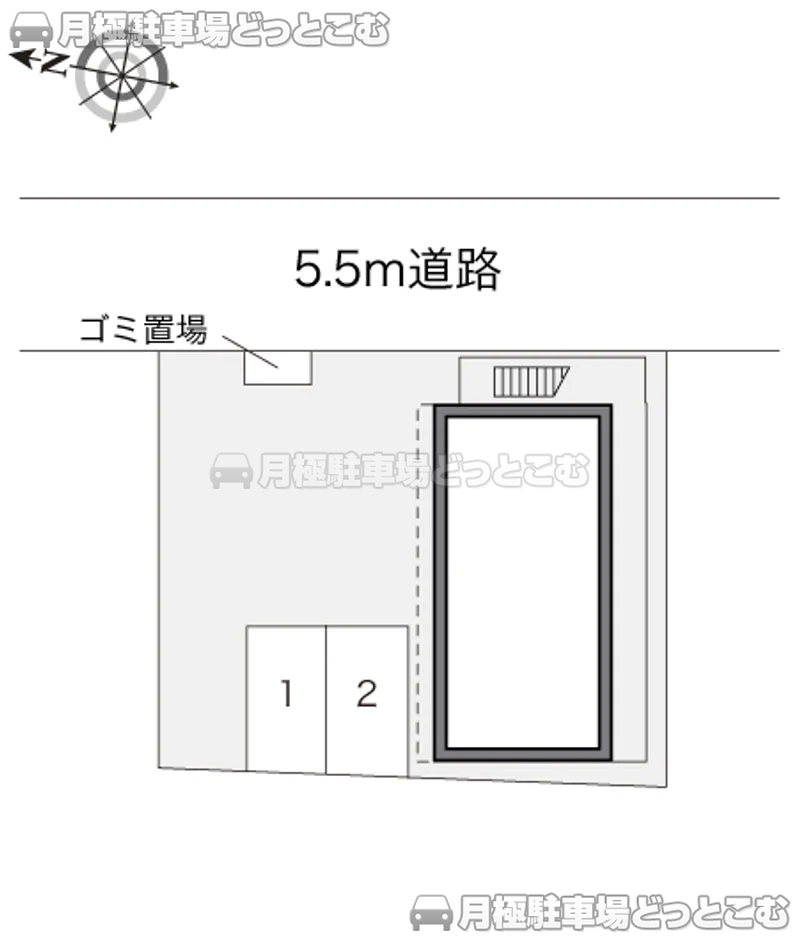 岐阜市早苗町7－6－2の月極駐車場2