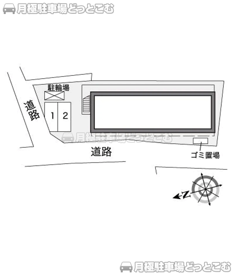 池田市渋谷1－3－2の月極駐車場2