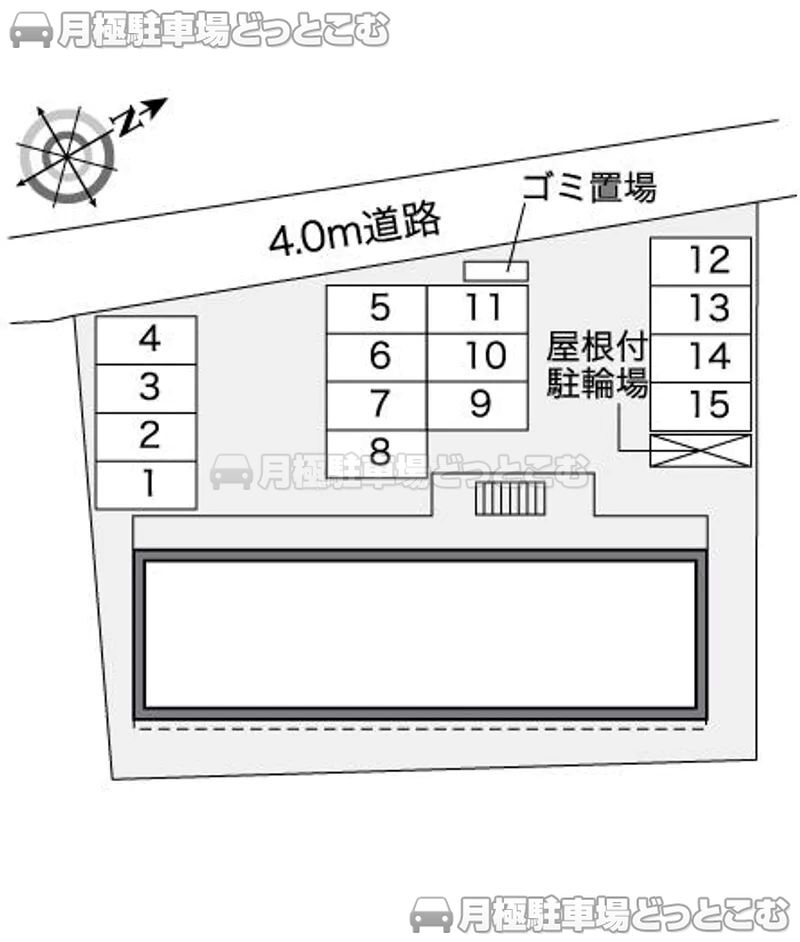 北九州市小倉南区横代東町2－12－1の月極駐車場2