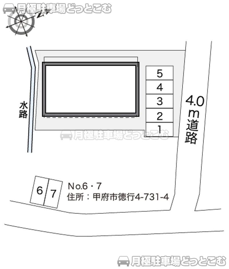 甲府市徳行4－4－25の月極駐車場2