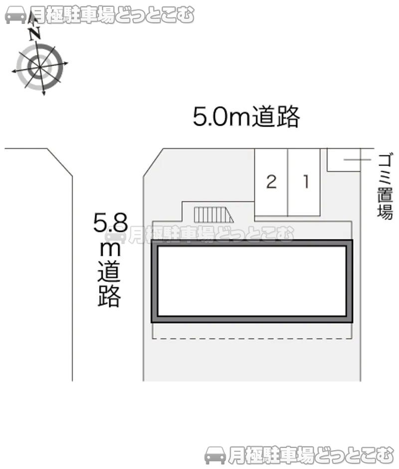 岡山市北区駅元町10－12の月極駐車場2