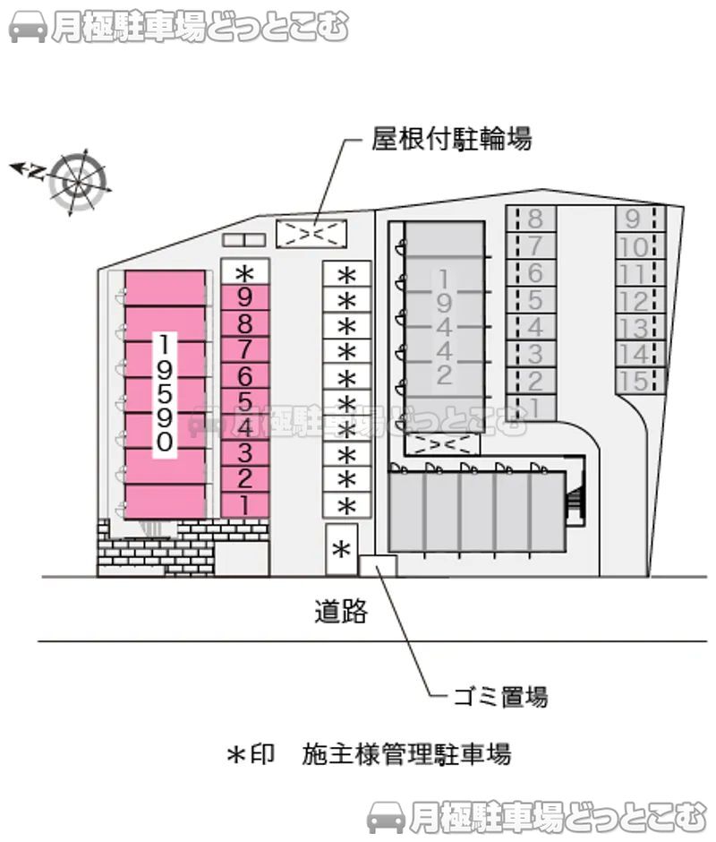 宇部市明神町1－10－27の月極駐車場2