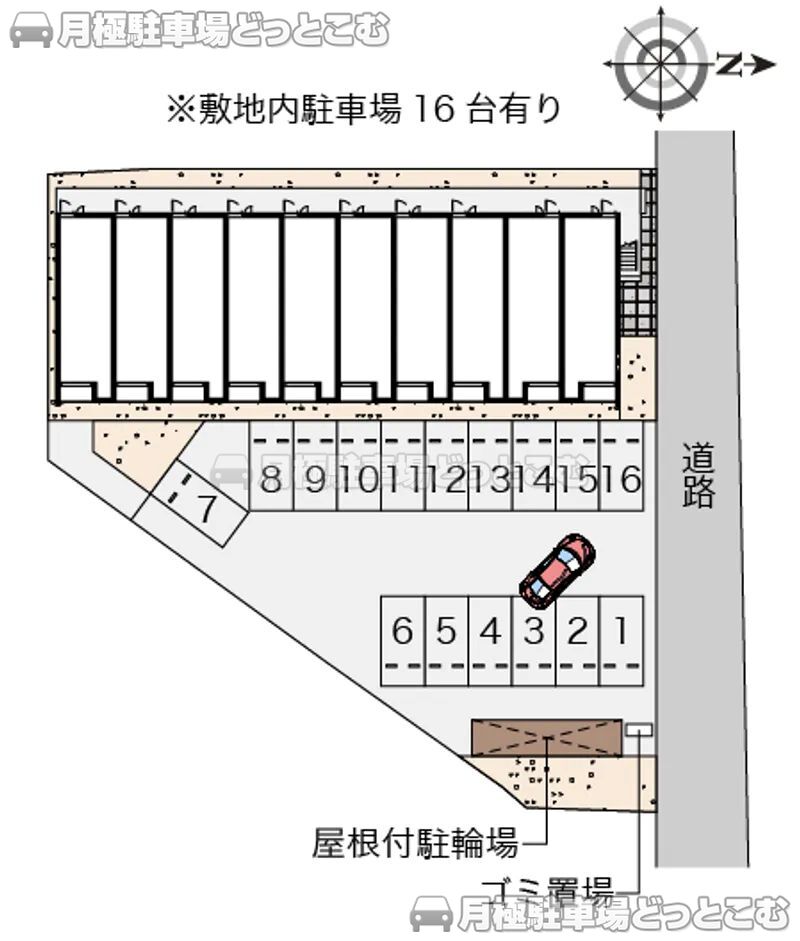 坂出市福江町2－6－26の月極駐車場2