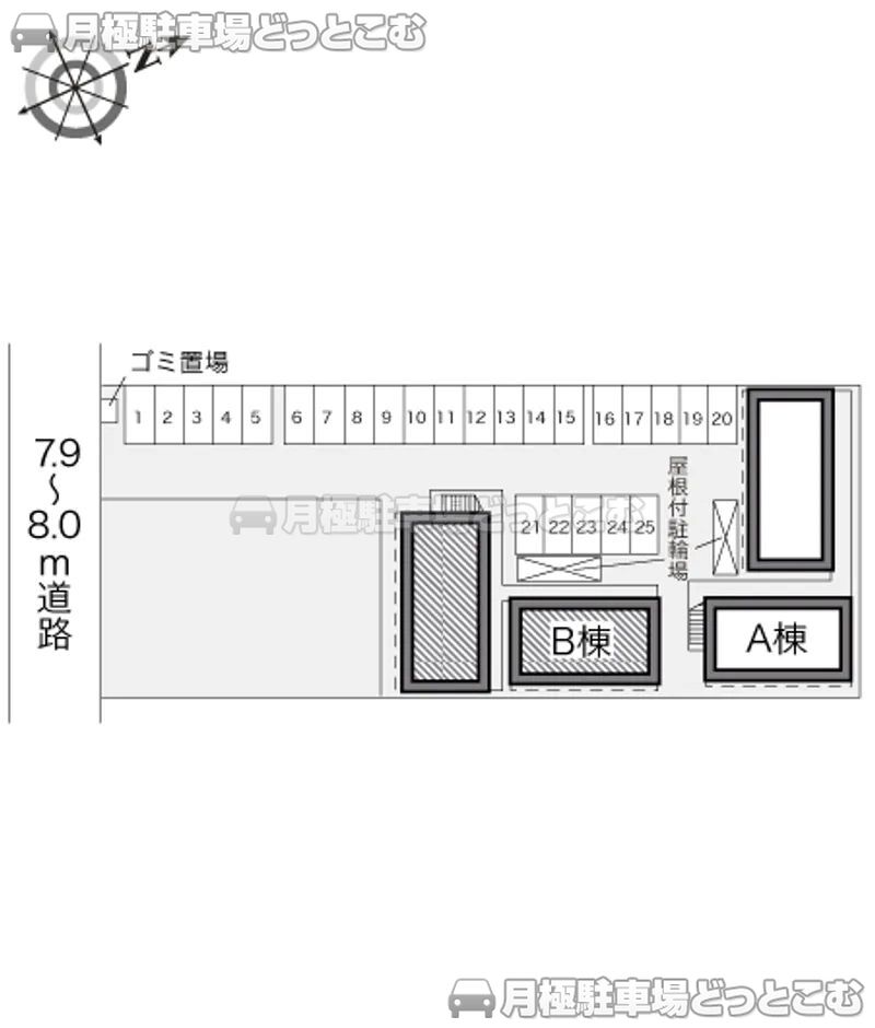 福山市新涯町2－4－17の月極駐車場2