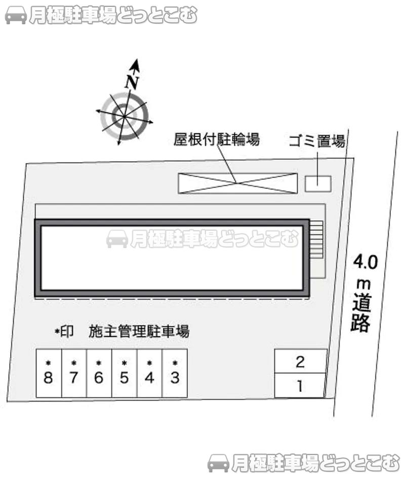 国分寺市西町3－8－2の月極駐車場2