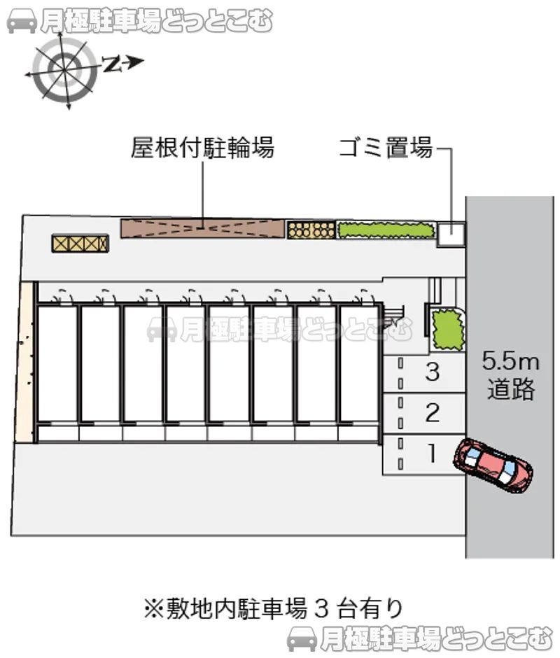 松江市北田町12の月極駐車場2