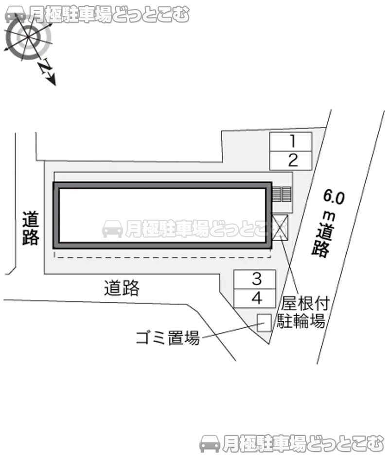 北九州市小倉北区三萩野1－5－12の月極駐車場2