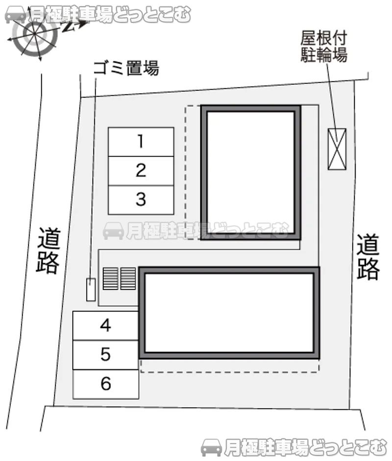 浜松市中央区船越町17－14の月極駐車場2