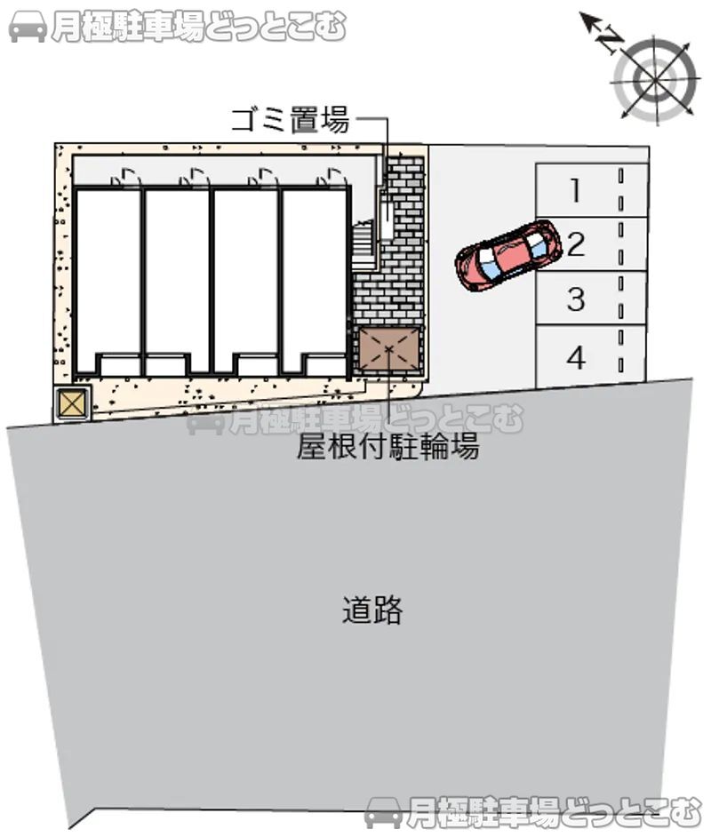 丸亀市土器町西3－196－1の月極駐車場2