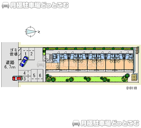 川崎市中原区下小田中1－15－6の月極駐車場1