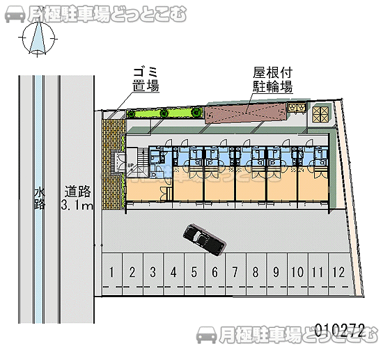 尼崎市御園3－3－41の月極駐車場1