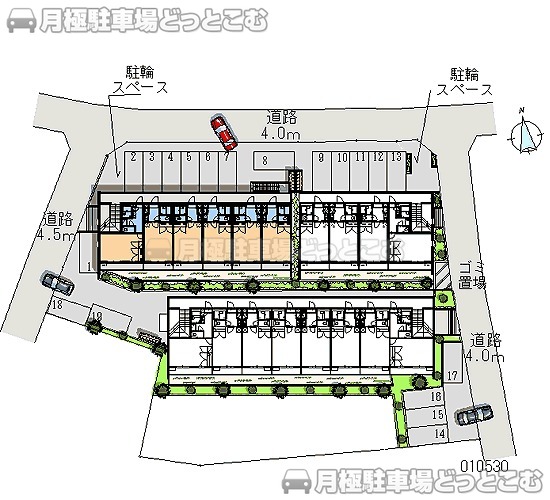 厚木市下荻野604－1の月極駐車場1