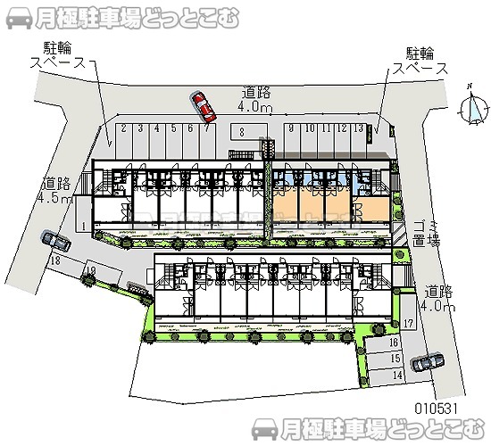 厚木市下荻野604－5の月極駐車場1