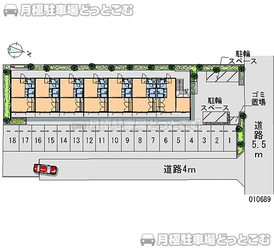 平塚市西八幡3－6－22の月極駐車場1