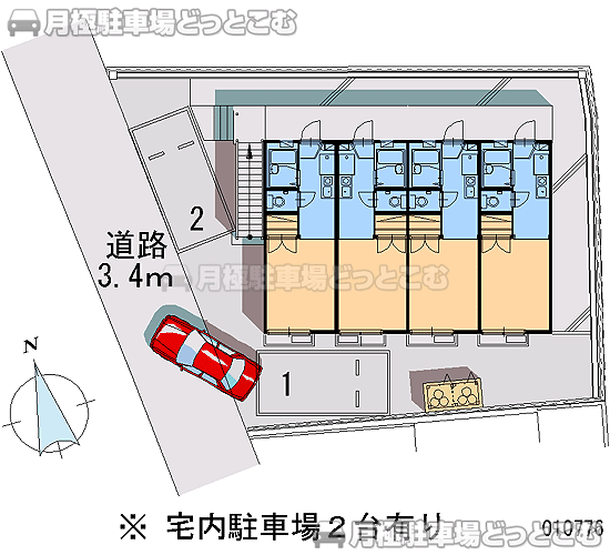 名古屋市緑区鳴海町嫁ヶ茶屋27－2の月極駐車場2