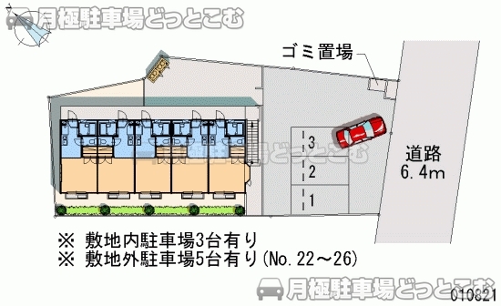 河北郡津幡町南中条1-28-1の月極駐車場2