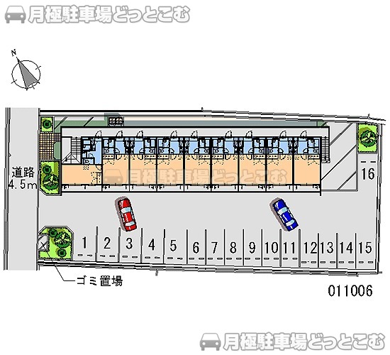 泉佐野市下瓦屋3－14－43の月極駐車場1
