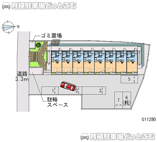 大東市中垣内1－3－22の月極駐車場1