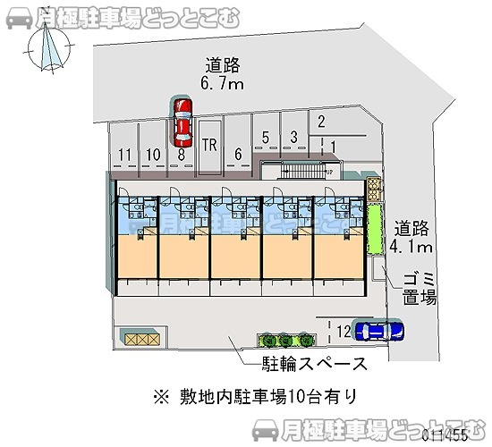 柏原市法善寺3－7－13の月極駐車場1
