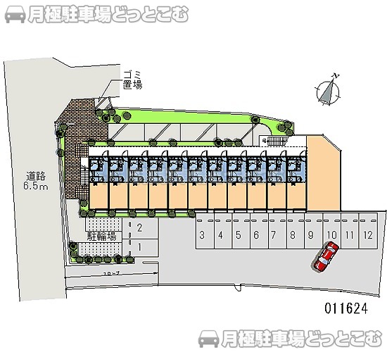 横浜市青葉区田奈町21－2の月極駐車場1