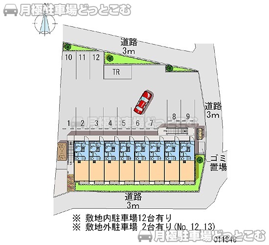 沼津市石川458－2の月極駐車場1