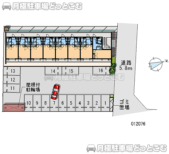 熊谷市拾六間686－10の月極駐車場1