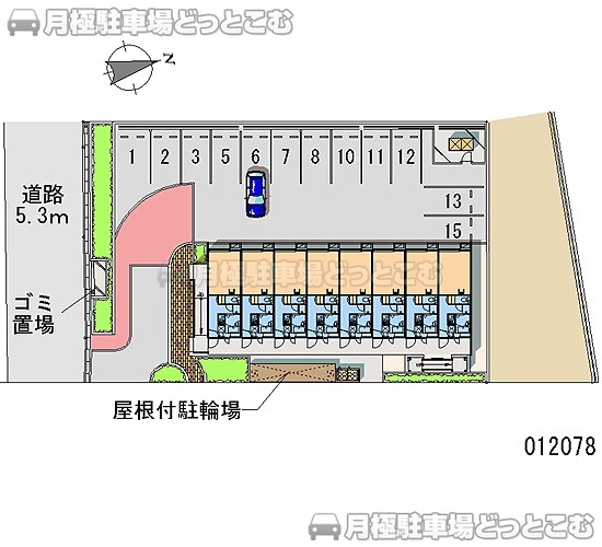 大阪市平野区瓜破東7－1－32の月極駐車場2