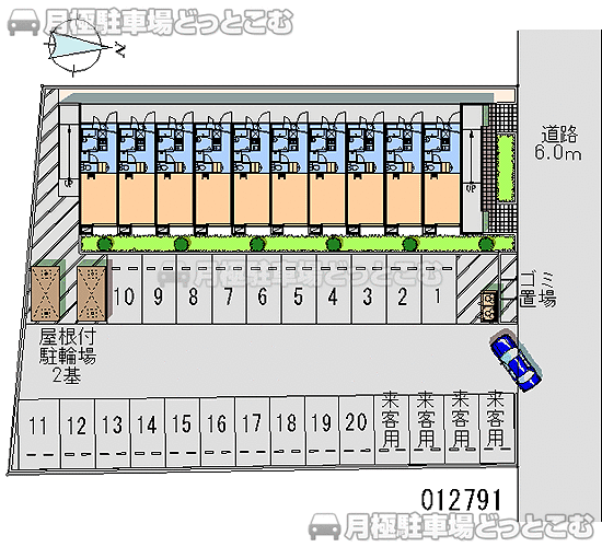 豊橋市東岩田1－20－3の月極駐車場1