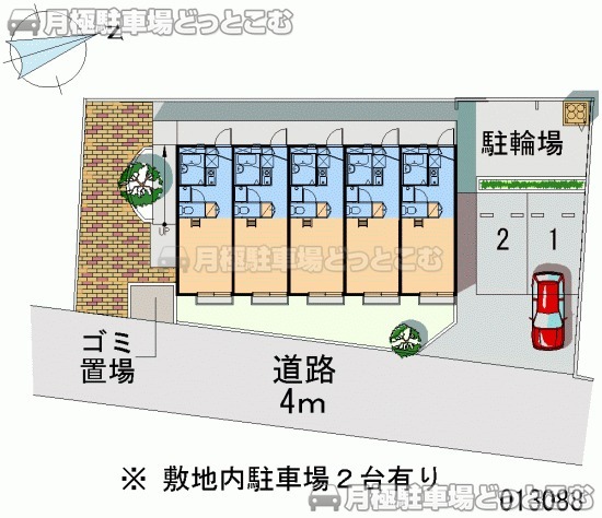 府中市新町2－61－29の月極駐車場2