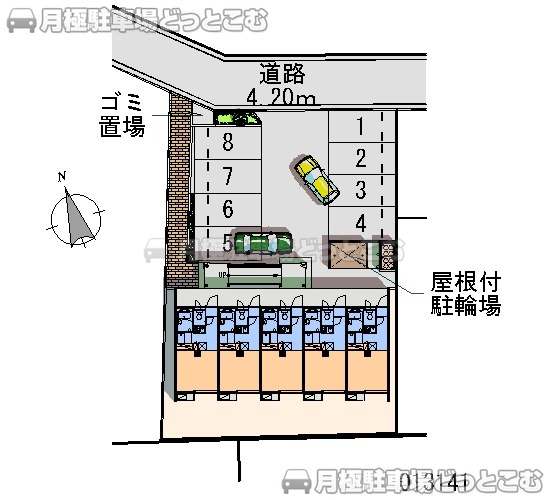 広島市安佐南区大町東1－14－22の月極駐車場1