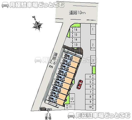 岡崎市昭和町北浦45－1の月極駐車場2