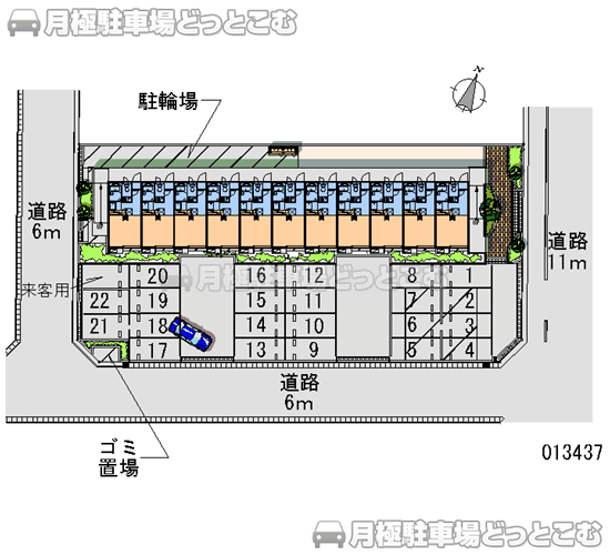 本庄市寿1-25-15の月極駐車場1