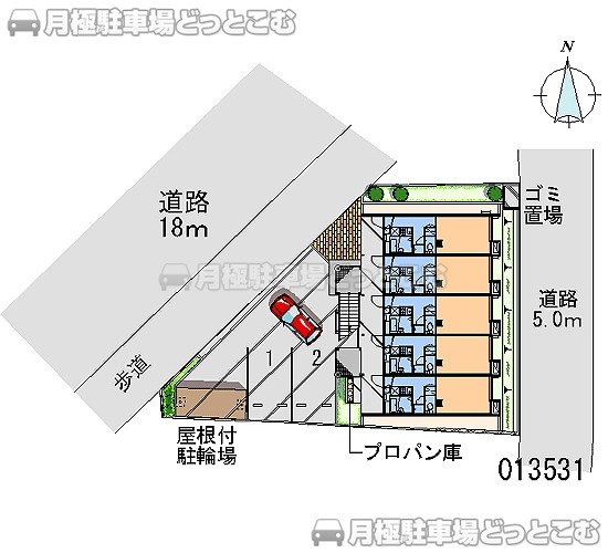 厚木市林1－26－10の月極駐車場1