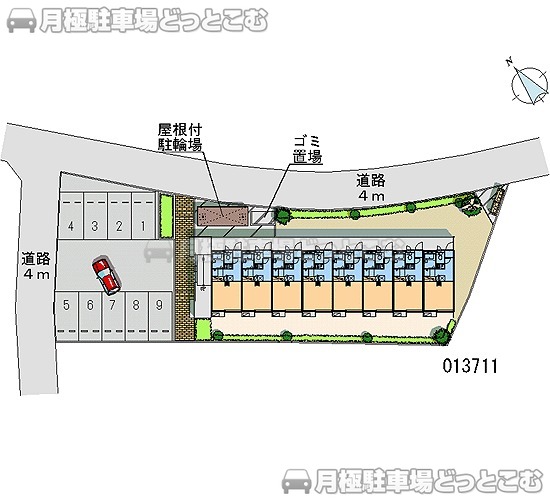 熊本市中央区黒髪6－10－10の月極駐車場1