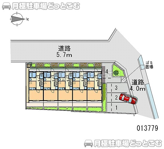 八尾市高安町南3－74－3の月極駐車場1